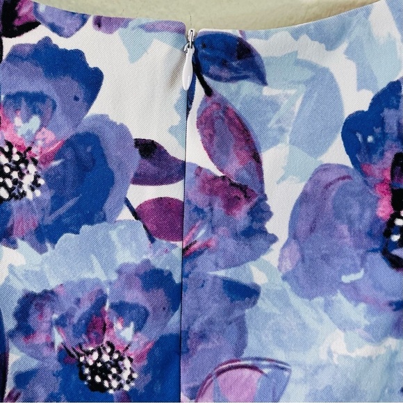 Connected Apparel Floral Sleeveless Blue/Pink Sheath Dress Women Size 12 - Picture 5 of 9